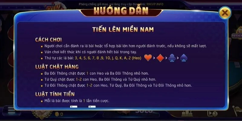 Hướng dẫn cho tân thủ chơi Tiến Lên
